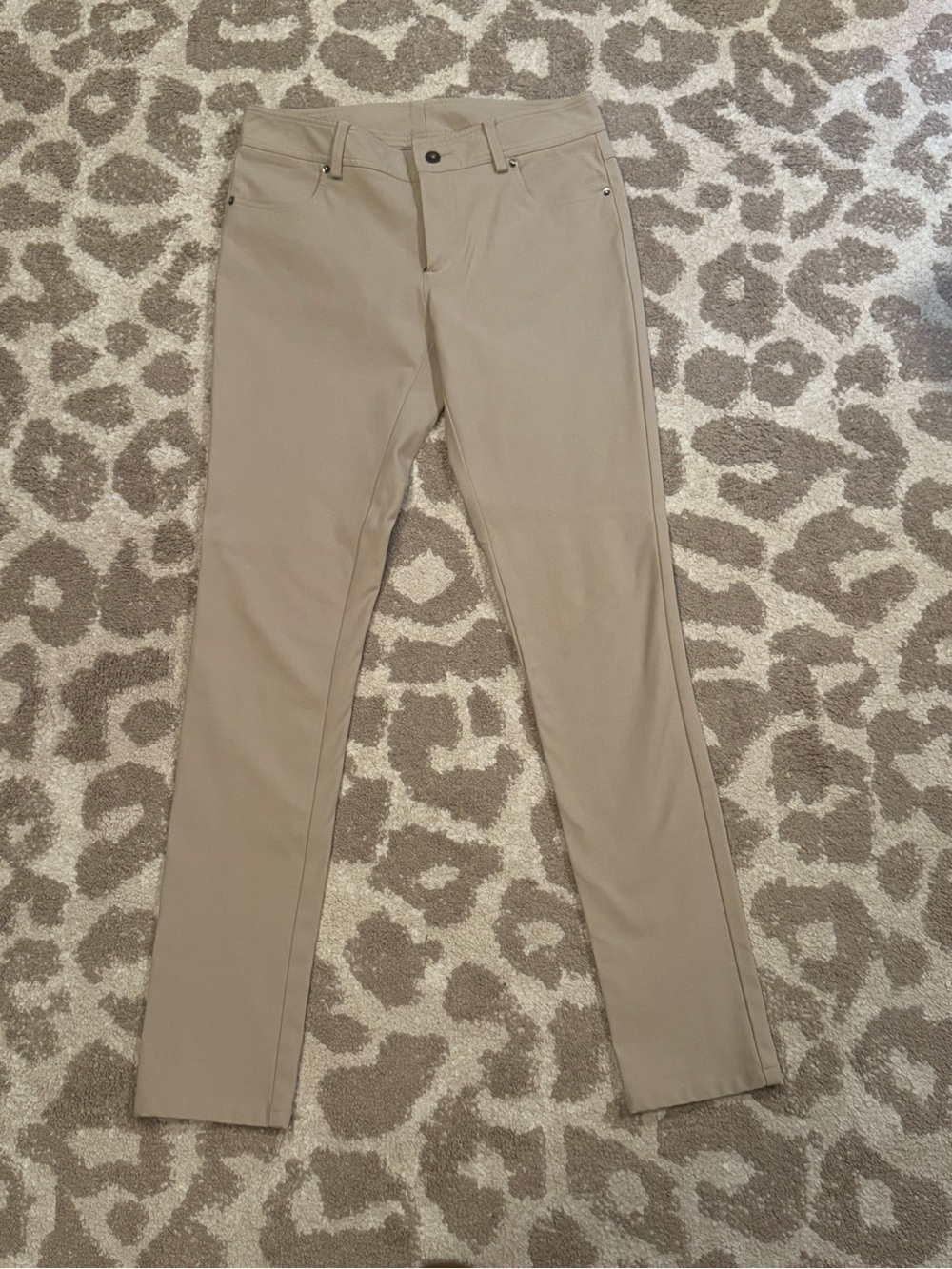 Nina McLemore Designer Beige Slim Straight Pants